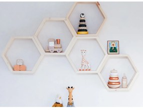 Súprava 5 ks nástenných poličiek RAF 36x31 cm svetlý orech