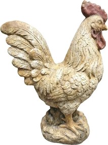 Béžová antik dekoratívna figúrka vidiecky kohút - 35*22*49 cm