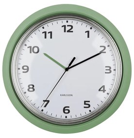 Dizajnové nástenné hodiny Karlsson 6006GR zelené,priemer 34 cm