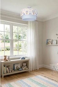 Brilagi-LED Detský prisadený luster BOBO 1xE27/60W/230V pr.40cm krém./modrá/medvedík
