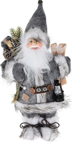 Santa Claus v sivom kabáte 37 cm