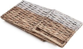 Prútený úložný box s bielym detailom La Forma Woody