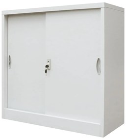 Kancelárska skrinka s posuvnými dverami, kov 90x40x90 cm šedá
