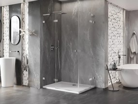 Mexen Lunar, L Duo sklápací sprchový kút 110 x 85 cm, 8mm číre sklo, chrómový profil, 834L-110L-085P-01-00