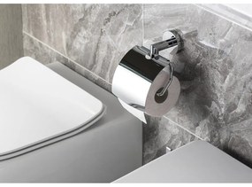 Mosadzný držiak na toaletný papier v striebornej farbe Sapho X-Round