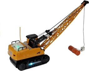 LEAN Toys Stavebné vozidlo na diaľkové ovládanie RC žeriav Pohyblivé rameno Svetlá žlté