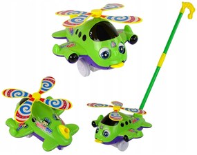 Lean Toys Veľké Lietadlo na tlačenie – pohyblivé časti - zelené
