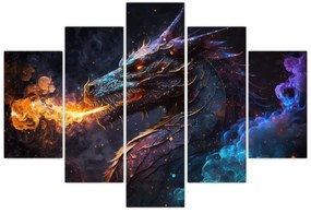 Obraz - Drak pľuvajúce plamene (150x105 cm)