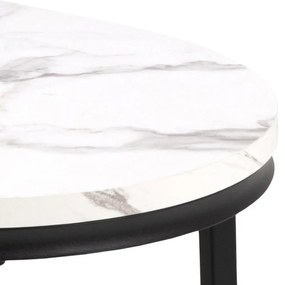 Súprava konferenčných stolíkov SPIRO čierny/biely mramor