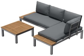 Livarno home Rohová sedacia súprava, hnedá/sivá  (850000244)