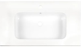 Kúpeľňový nábytkový set Pulse 90 cm s umývadlom a zrkadlom biela vysoko lesklá