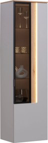 XXXLutz ZÁVESNÁ VITRÍNA, farba duba, svetlosivá, 45,4/164,6/36 cm Dieter Knoll - Sklenené vitríny - 001770000708
