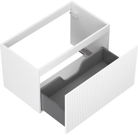 Mexen Rivel, kúpeľňová skrinka 80 cm, 1 zásuvka, drážkovaná, biela matná, 91A20-08047-1-BF01