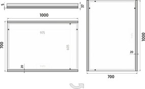 Nimco LED zrkadlo 1000x700 - ZP 12004