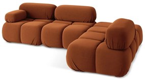 Oranžová zamatová modulárna rohová pohovka (pravý roh) Lokua – Makamii