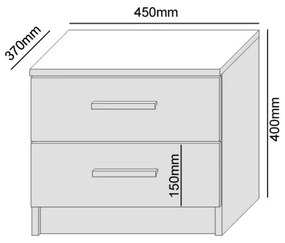 Nočný stolík TOD dub sonoma