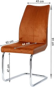Jedálenská stolička Farula - tehlová / chróm