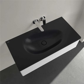 VILLEROY &amp; BOCH Antao umývadlo na skrinku bez otvoru, bez prepadu, 1000 x 500 mm, Pure Black, s povrchom CeramicPlus, 4A76A3R7
