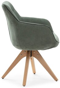 Zelené čalúnené jedálenské kreslá v súprave s podrúčkami 2 ks Donatelo – Marckeric