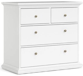 Biela nízka komoda 96x87 cm Paris – Tvilum