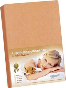 Bellatex Jersey prestieradlo s elastanom lososová, 180 x 200 cm