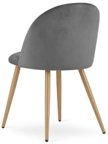 Set štyroch jedálenských stoličiek BELLO zamatové tmavosivé (4ks)