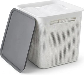Rotho Úložný box s vekom a s madlami BRISEN 18l, 29x29x29cm, biely