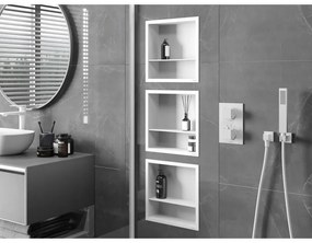 Mexen X-Wall-R, polička na zapustenie na obklad s golierom 30 x 30 cm, biela, 1920303010S