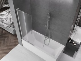 Mexen Velar L, 2-krídlová posuvná vaňová zástena 75 x 150 cm, 8mm sklo námraza, chrómová, 896-075-003-31-01