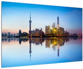 Obraz ranného neba nad Šanghajom (90x60 cm)