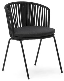 Čierna kovová záhradná stolička Saconca - Kave Home