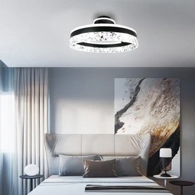 LED Stmievateľný prisadený luster LED/86W/230V 3000-6500K čierna + diaľkové ovládanie