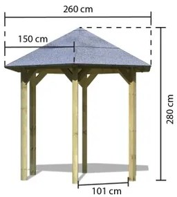 Záhradný altánok LISABON 2,99x2,6 m Lanitplast
