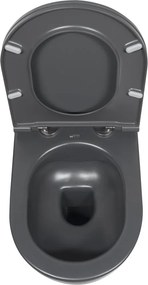 Isvea Isvea, INFINITY závesná WC misa, Rimless, 36,5x53cm, antracit, 10NF02005-2C