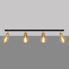 Bodové svietidlo TUBE 4xE27/15W/230V zlatá/čierna
