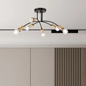 Prisadený luster ANYA 6xE27/15W/230V čierna/zlatá