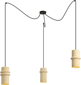 Retro závesná lampa béžová 3-svetlá - Monti