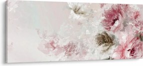 Obraz - Maľba ružových kvetov (120x50 cm)