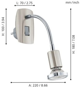 Eglo 92933 - LED Svietidlo do zásuvky MINI 4 1xGU10-LED/3W/230V