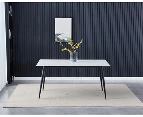 Autronic BONTEC Jedálenský stôl 160x90cm, spekaná keramika, mramor, HT-406M GREY Farba: Biela