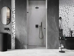 Mexen, Mexen Lunar-B výklopné sprchové dvere ľavé 85 cm, transparentné, pištoľový kov - 832-085-000-95-00-L