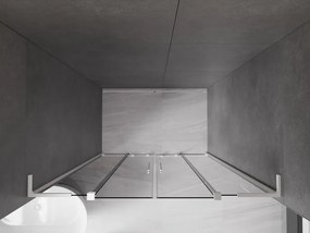 Mexen Velar L Duo, posuvné sprchové dvere do otvoru 140 cm, 8mm šedé sklo, biela matná, 871-140-003-42-20