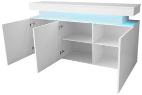 Komoda s LED osvetlením USOA - lesklá čierna / matná čierna