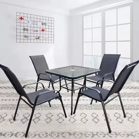 TRENDIE Zostava záhradného nábytku - 4 stoličky a stôl 80x80cm