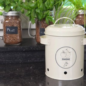 Kovová nádoba na cibuľu Vintage, 19,5x17 cm