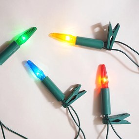 EXIHAND Vianočná reťaz ASTERIA, 16 žiaroviek, farebné svetlo, 10,5m