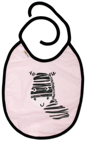 Nepromokavý podbradník, 24 x 23 cm Baby Nellys veľký Zebra - ružová