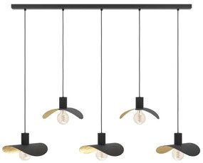 Eglo 390396 - Luster na lanku SACEDA 5xE27/40W/230V čierna/zlatá