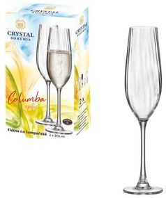 BOHEMIA COLUMBA OPTIC POHÁR NA ŠAMPANSKÉ 260ML SADA 2KS