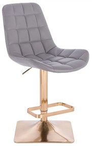 LuxuryForm DESIGN Barová stolička PARIS na zlatej hranatej podstave - šedá